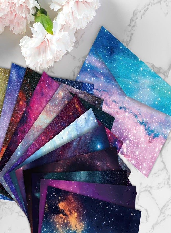 Lonfliness 48pcs Galaxy Scrapbook Paper 12’’ x 12’’ Galaxy Outer Space Themed Pattern Scrapbooking Paper Pad Journaling Cardstock Starry Sky Decorative Paper for Wall Gift Wrapping DIY Card Photo Frame Album - Image 5