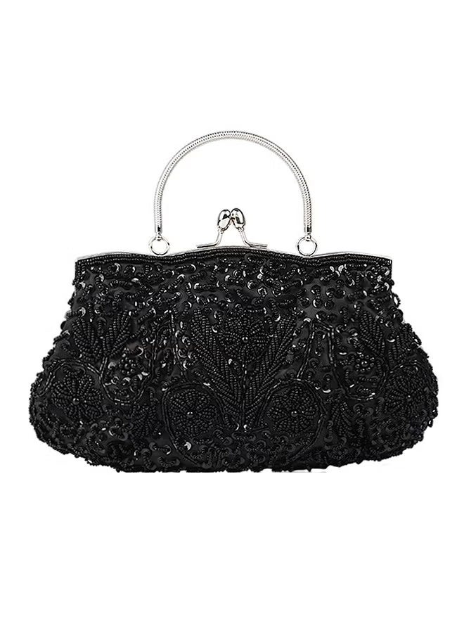 JOGAMS Trendy Black Evening Clutch Bag for Women Stylish Wedding Party and Cocktail Handbag - Image 1