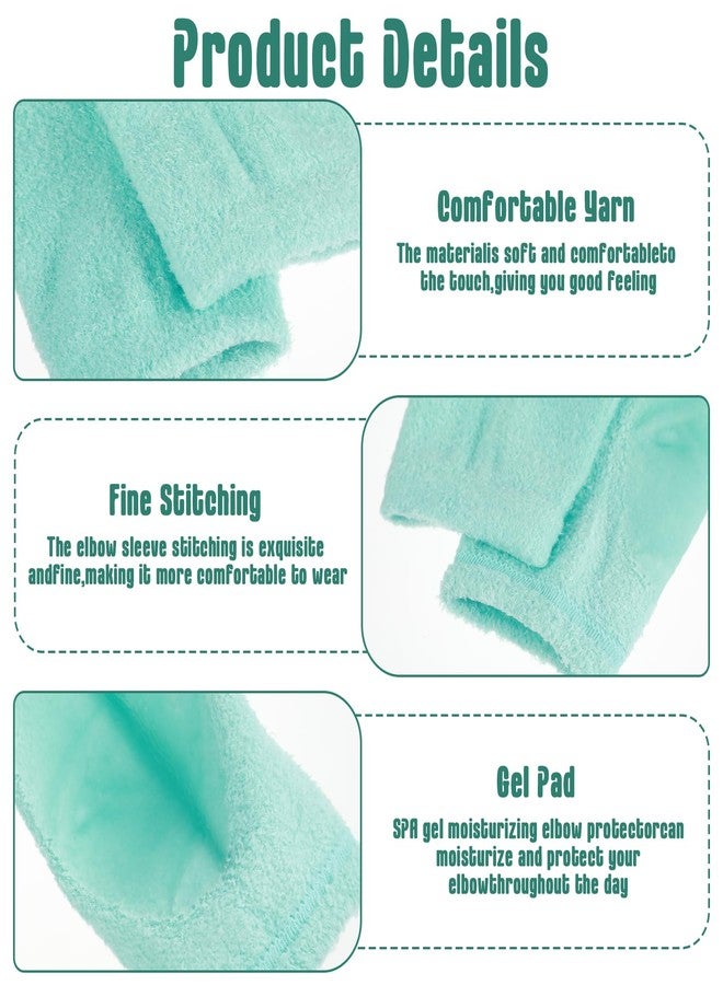 Classicseali 2 Pairs Dry Elbow Treatment, Elbow Protector Beauty Gel Moisturizing, Elbows Protectors for Elderly, for Moist Chapped Dry Skin Care, Cover Heel Socks, Elbows Sleeves,Black & Light Blue - Image 3