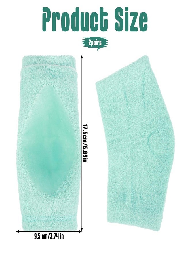 Classicseali 2 Pairs Dry Elbow Treatment, Elbow Protector Beauty Gel Moisturizing, Elbows Protectors for Elderly, for Moist Chapped Dry Skin Care, Cover Heel Socks, Elbows Sleeves,Black & Light Blue - Image 2