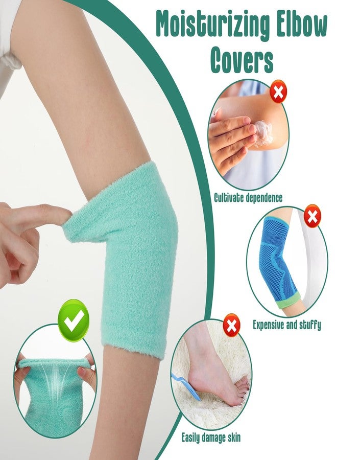 Classicseali 2 Pairs Dry Elbow Treatment, Elbow Protector Beauty Gel Moisturizing, Elbows Protectors for Elderly, for Moist Chapped Dry Skin Care, Cover Heel Socks, Elbows Sleeves,Black & Light Blue - Image 4