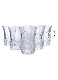 Alsaif Gallery Max Glass Tea Cups Set With Handle 6 Pieces  - Image 3