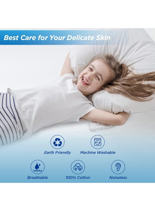 Foifope Waterproof Mattress Pad Protector 100% Organic Cotton Hypoallergenic Breathable Mattress Pad Cover, Deep Pocket, Vinyl Free White  - Image 5