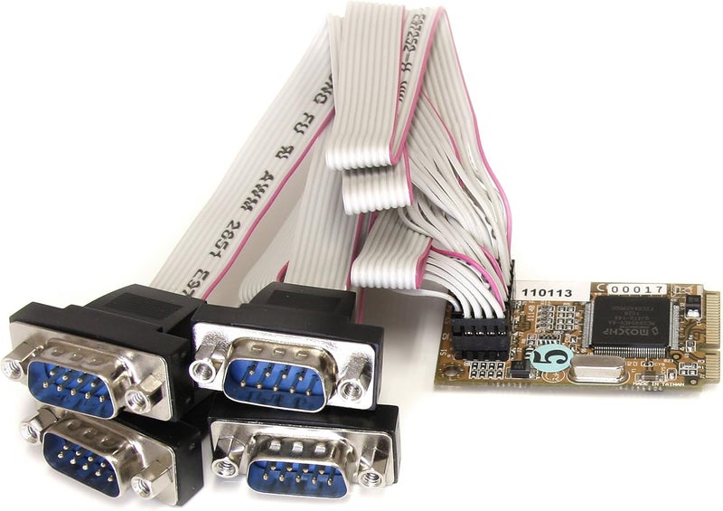 StarTech .com 4 Port RS232 Mini PCI Express Serial Card w/ 16650 UART (MPEX4S552) - Image 1