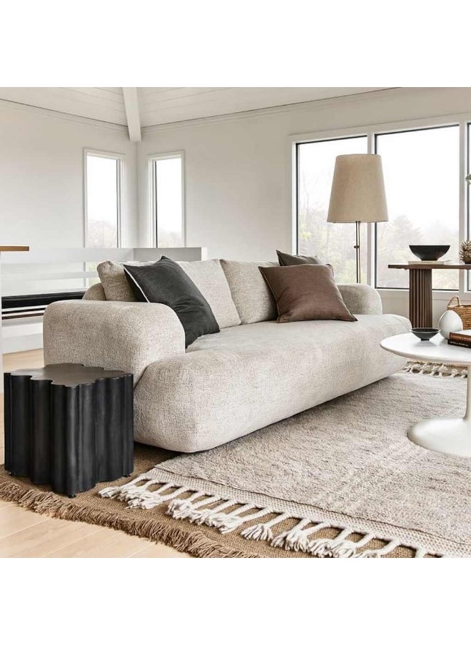 Homzmart Swedish Wood and  Velvet 3 Seaters Sofa - Beige  - Image 1