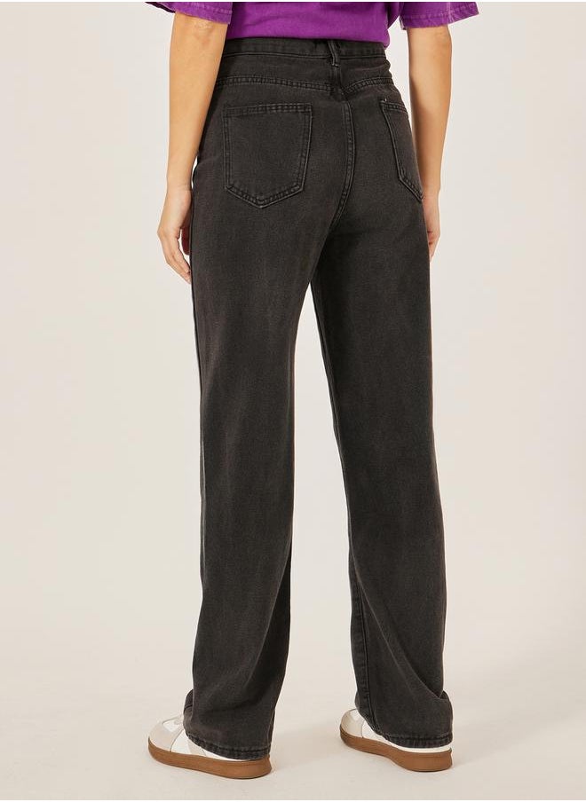 Styli Mid Rise Five-Pocket Straight Fit Jeans  - Image 4