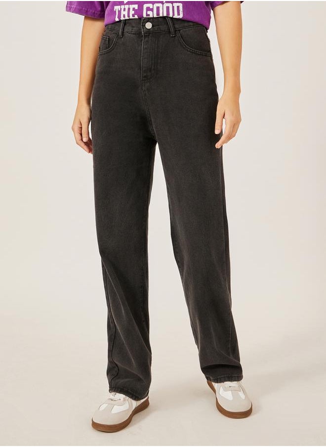 Styli Mid Rise Five-Pocket Straight Fit Jeans  - Image 2