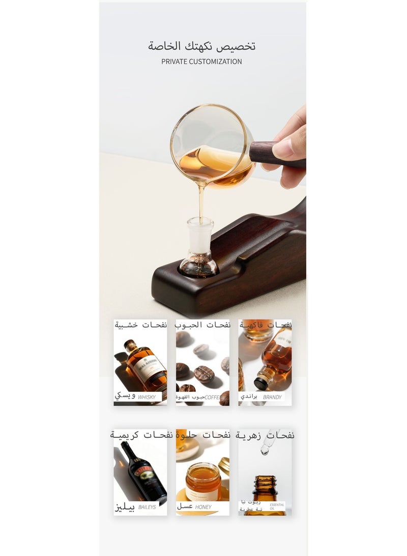 Sikarinfuse Handmade Cedar Aroma Infusion Storage Box with Glass Display Lid Premium Walnut Desktop Humidity Chamber - Image 3