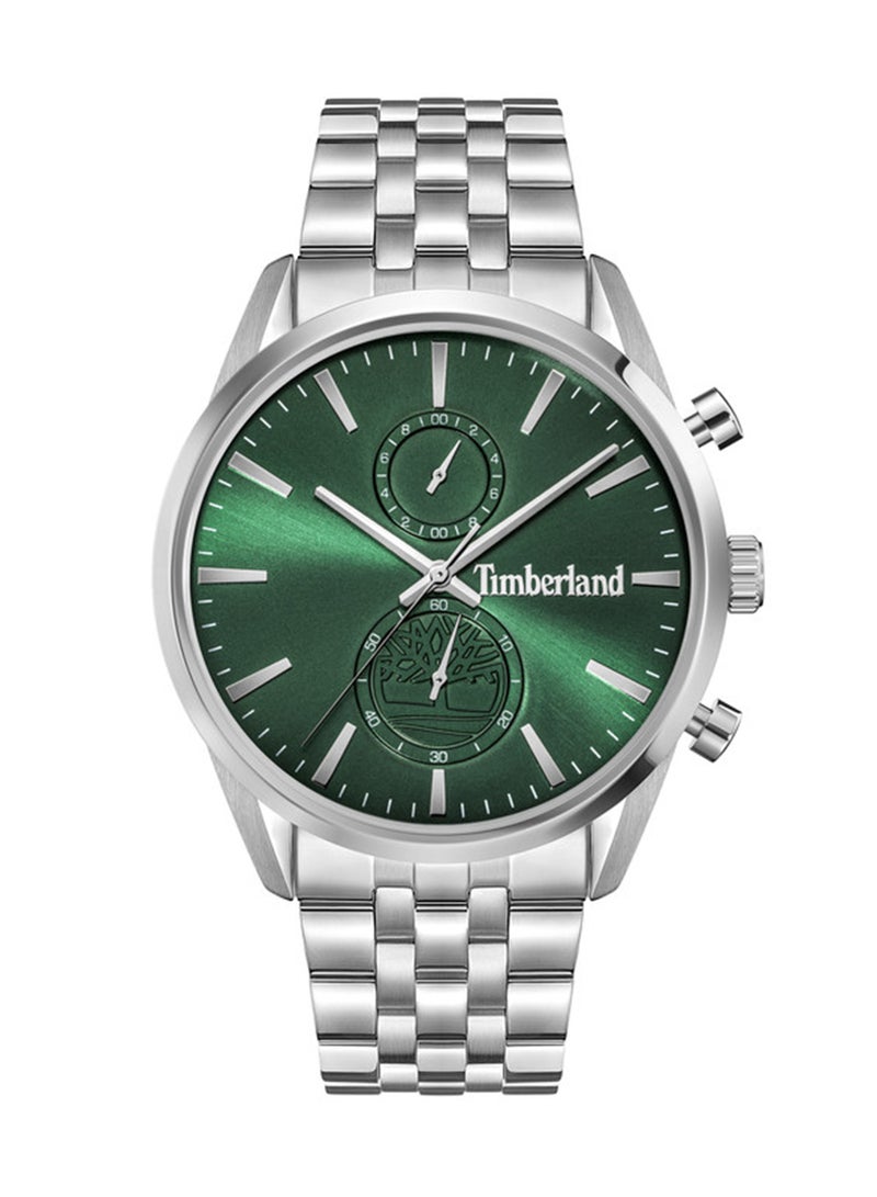 Timberland Women Sheepscot Green Dial Stainless Steel Bracelet Chronograph Watch for Women, 43mm - Image 1