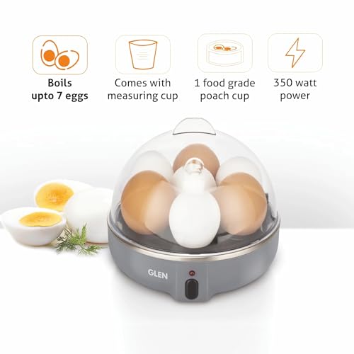 Glen Egg Boiler 7 Egg, 1 Poaching Cup, Auto shut Off, 350W (SA3040EB7) GREY - Image 5
