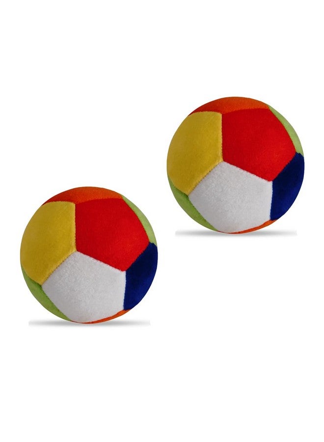 VGRASSP Baby Rattle Ball Soft Plush Stuffed Toy for Boys and Girls with Rattle Sound - Colorful Textured, Lightweight and Safe for Toddlers - Color As Per Stock - Pack of 2 - Image 1