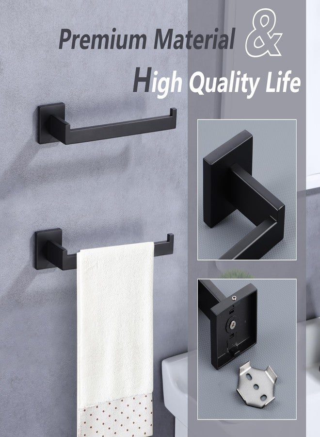 LANC Bathroom Hand Towel Holder Matte Black Hand Towel Bar 10 Inche Right Side Square Towel Ring for Kitchen Cabinet Toilet Door Wall Mount Stainless Steel Modern Towel Racks Hanger, A8806MB - Image 4