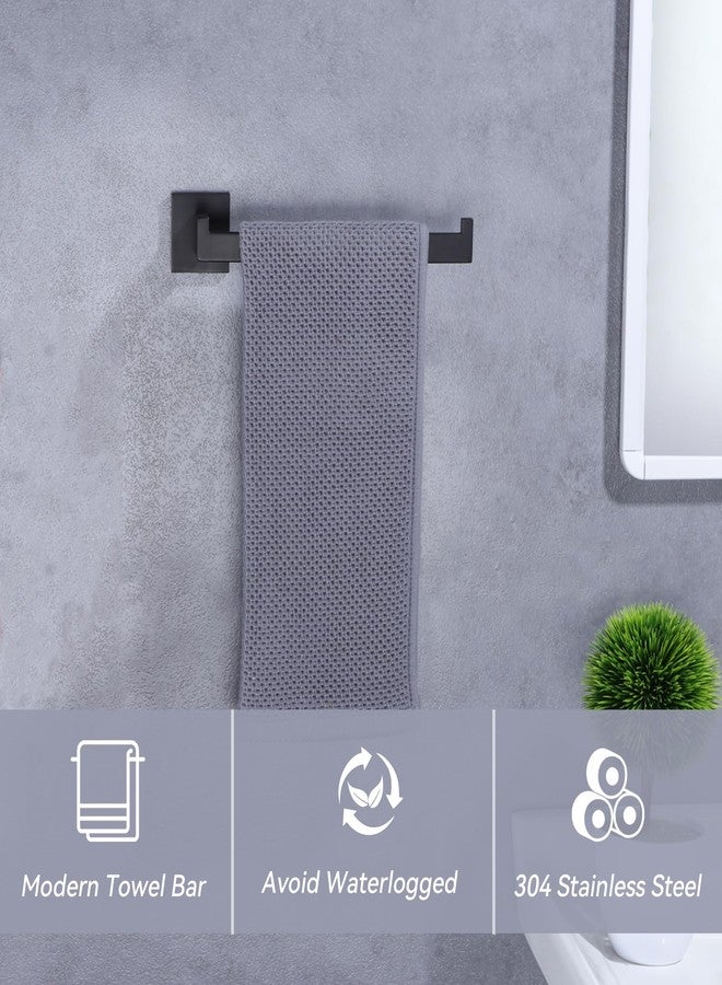 LANC Bathroom Hand Towel Holder Matte Black Hand Towel Bar 10 Inche Right Side Square Towel Ring for Kitchen Cabinet Toilet Door Wall Mount Stainless Steel Modern Towel Racks Hanger, A8806MB - Image 2