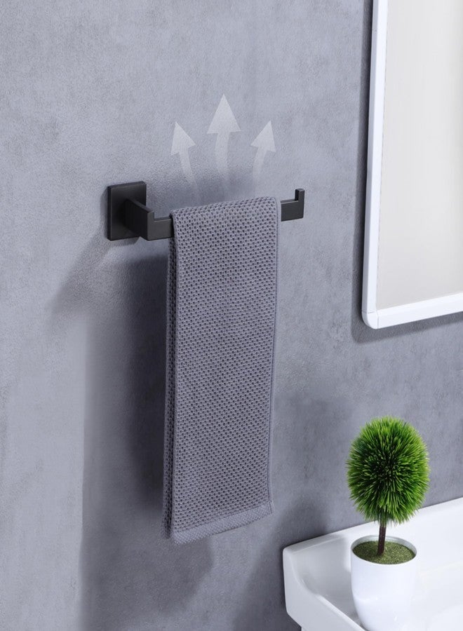 LANC Bathroom Hand Towel Holder Matte Black Hand Towel Bar 10 Inche Right Side Square Towel Ring for Kitchen Cabinet Toilet Door Wall Mount Stainless Steel Modern Towel Racks Hanger, A8806MB - Image 3