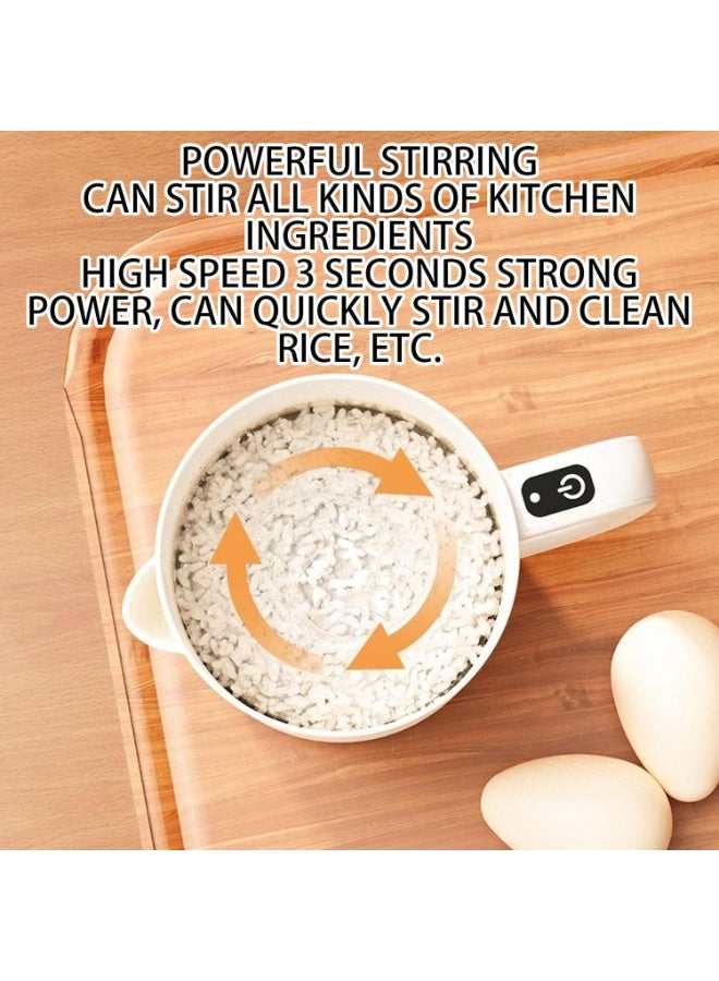 CMGTYYD Egg Beater - 2 in 1 Cordless Handheld Whisk and Strainer,1L Rice Washing Bowl, Automatic Stirrer, Baking Tool for Liquid Milk Filtering Mixing Whisking Beating Stirring - Image 4