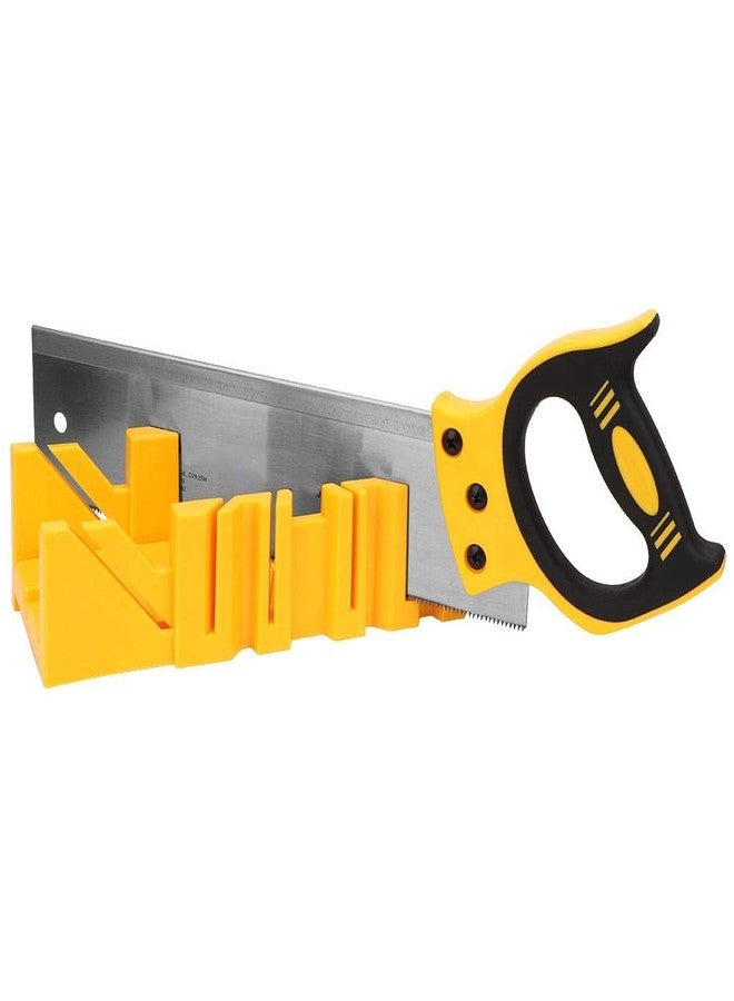 ايجويوس مجموعة صندوق المنشار وصندوق المتري، 12 بوصة من بلاستيك ABS متعدد الزوايا مع منشار خلفي 14 بوصة لأعمال النجارة - Image 2