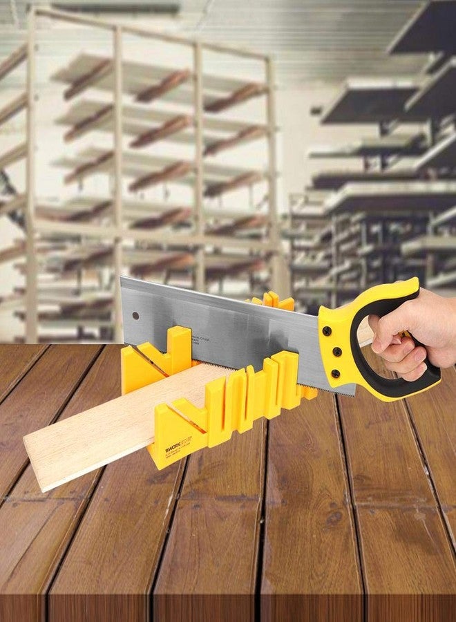 ايجويوس مجموعة صندوق المنشار وصندوق المتري، 12 بوصة من بلاستيك ABS متعدد الزوايا مع منشار خلفي 14 بوصة لأعمال النجارة - Image 4