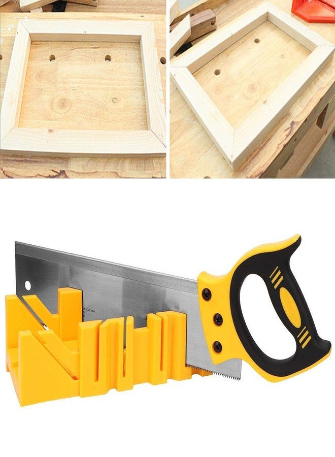 ايجويوس مجموعة صندوق المنشار وصندوق المتري، 12 بوصة من بلاستيك ABS متعدد الزوايا مع منشار خلفي 14 بوصة لأعمال النجارة - Image 5
