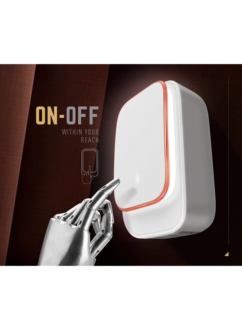 لدنيو شاحن منزلي Ldnio A4405 I5 EU Precision Lightning للشحن لأجهزة Apple في المنزل بمصباح LED يعمل باللمس مع 4 منافذ USB، 4.4 أمبير شاحن منزلي Ldnio A4405 I5 EU Precision White - Image 3