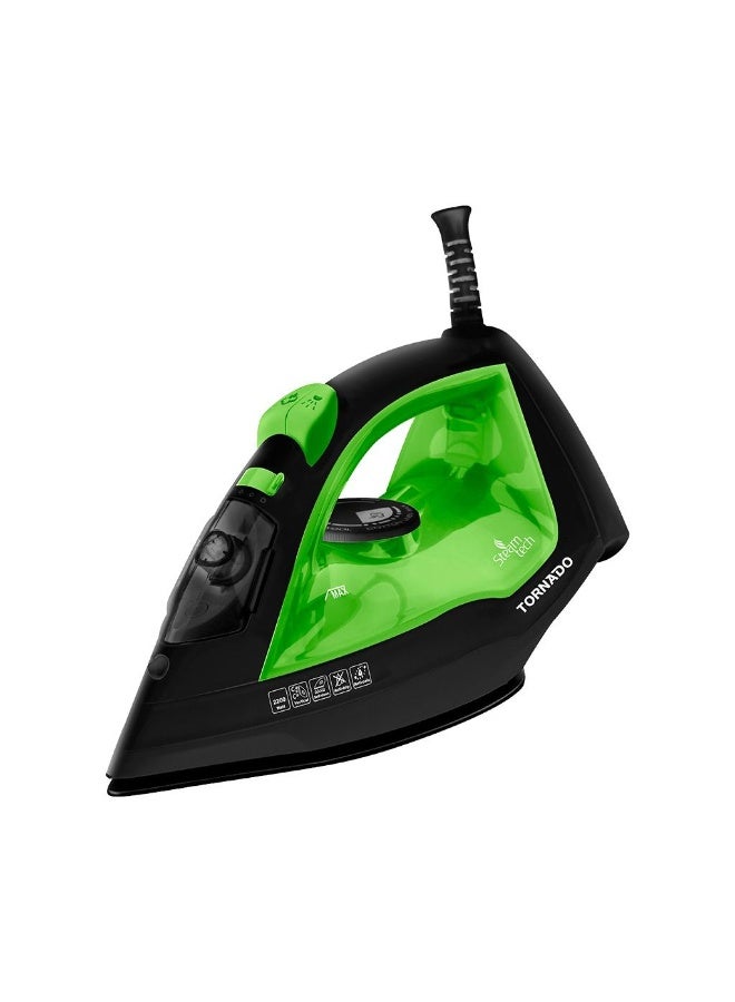 TORNADO Steam Iron 2200 Watt Ceramic Soleplate Green TST-2200NC