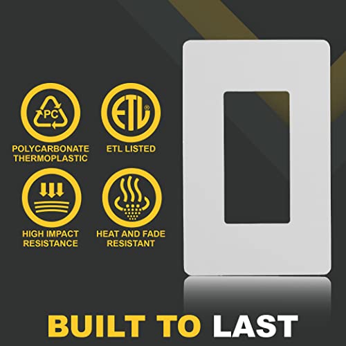 Faith White 1-Gang Screwless Wall Plate (1-pack) | Light Switch Plate or Wall Plate for Electrical Outlet | 1-Gang Wall Plate for Decorator Switches and Receptacles | Heat-Resistant Thermoplastic - Image 2