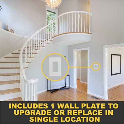 Faith White 1-Gang Screwless Wall Plate (1-pack) | Light Switch Plate or Wall Plate for Electrical Outlet | 1-Gang Wall Plate for Decorator Switches and Receptacles | Heat-Resistant Thermoplastic - Image 5