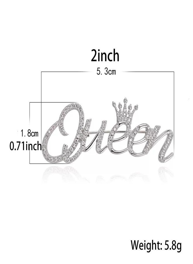 FORUBUS Queen Crown Brooch Pins for Women, Elegant Rhinestone Lapel Pin, Tiara Crown Brooch Pin for Women for Clothing, Scarf, and Hat-silver - Image 5