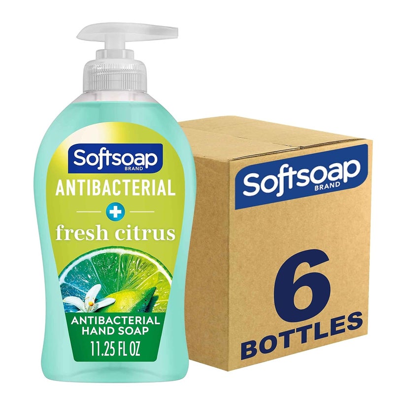 Softsoap Antibacterial Liquid Hand Soap Fresh Citrus Scent Hand Soap 1125 Ounce 6 Pack