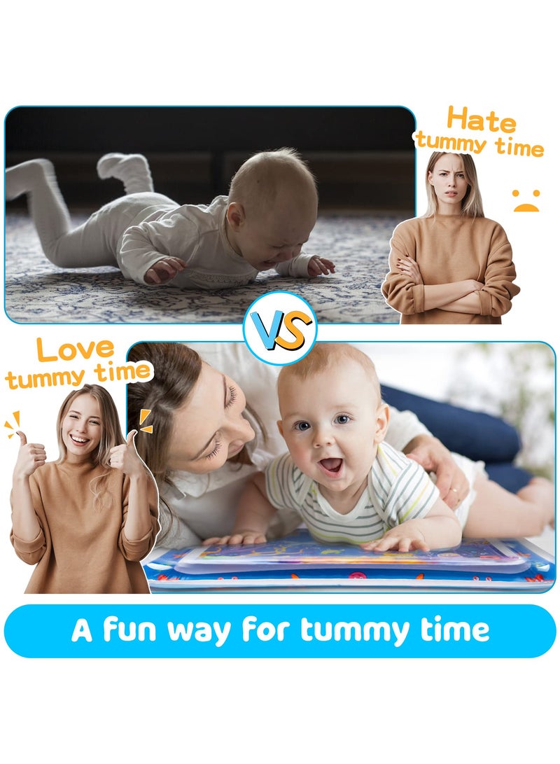 VIUAUAX Infant Water Play Mat, Baby and Infants Tummy Play Water Mat,Inflatable Tummy Time Water Play Mat,Safe And Harmless Inflatable Activity Center Spray Water Pad, Infants and Toddlers 3 to 12 Months Promote Development Toys Baby Gifts - Image 2