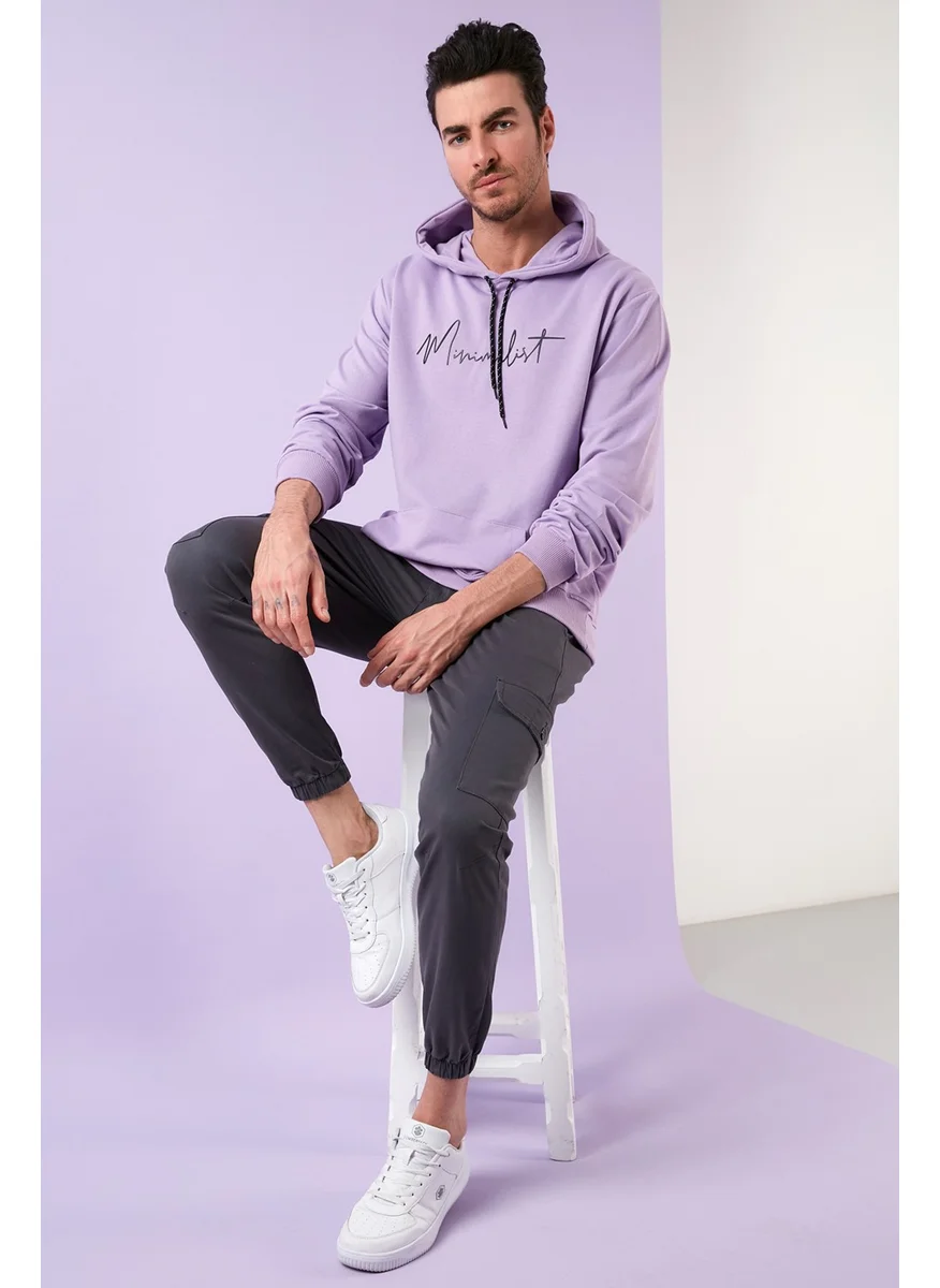 Buratti Slim Fit Printed Hooded Kangaroo Pocket Cotton Sweat Men's Sweat 5414019