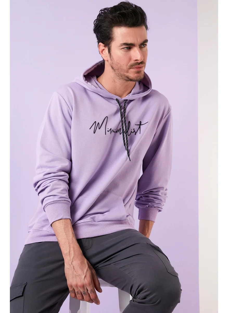 Buratti Slim Fit Printed Hooded Kangaroo Pocket Cotton Sweat Men's Sweat 5414019