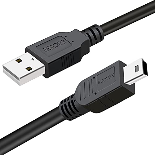 SCOVEE Camera USB Cable Cord for Canon Rebel/PowerShot/EOS/DSLR/ELPH Digital Cameras,Transfer Wire Data Cable for Canon Rebel Camcorder,Vixia PC Computer Interface Charger Replacement 6FT Mini B USB - Image 1