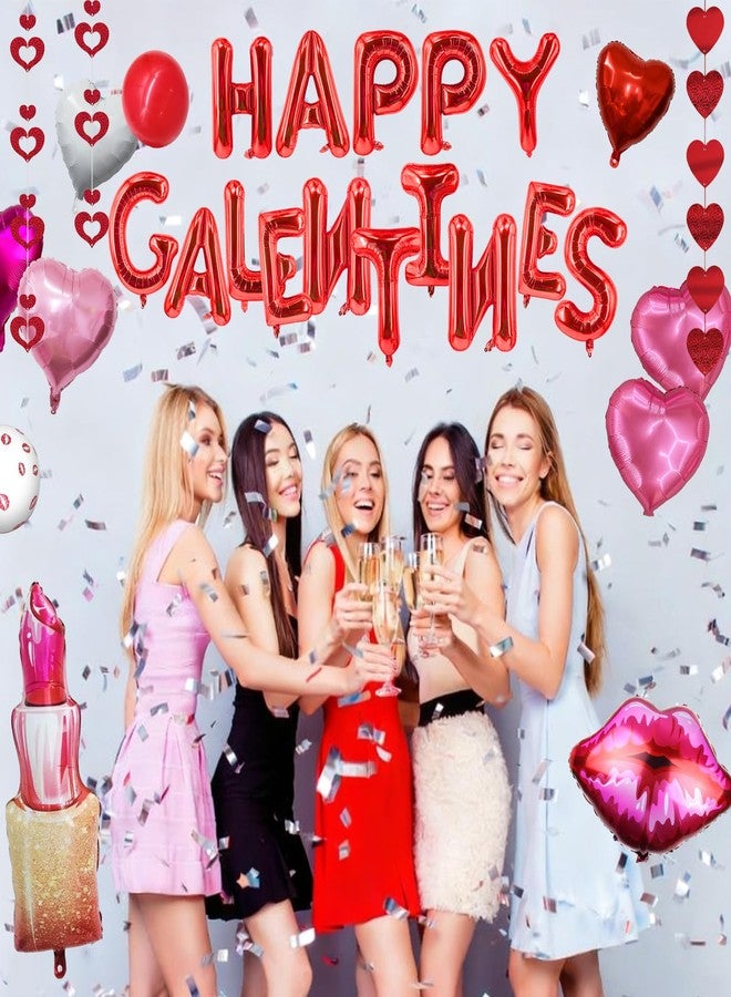 Zeptrix 172Pcs Happy Galentines Day Balloons Decorations Galentines Balloons Set Include Happy Galentine’s Day,Lip,Heart Shape,Lipstick Shape Foil Balloon and Latex Balloon for Galentine Days Party Decor - Image 4