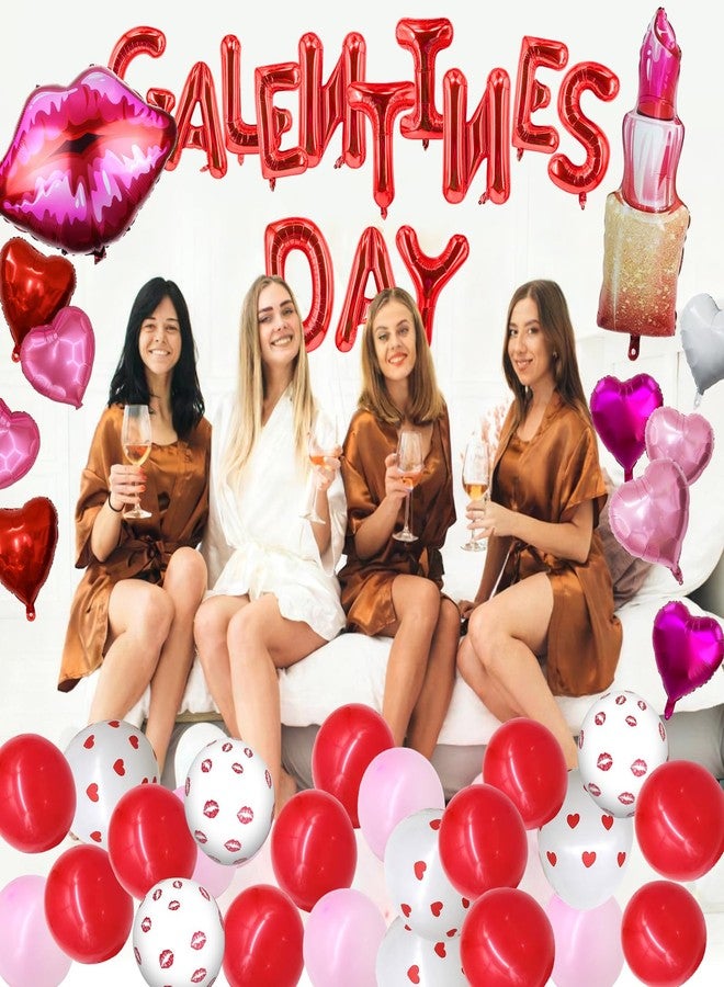 Zeptrix 172Pcs Happy Galentines Day Balloons Decorations Galentines Balloons Set Include Happy Galentine’s Day,Lip,Heart Shape,Lipstick Shape Foil Balloon and Latex Balloon for Galentine Days Party Decor - Image 3