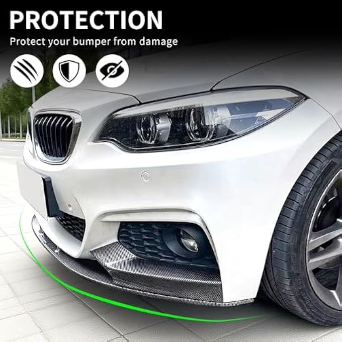 XPHAZZ Front Lip Compatible with 2-Series (2014-2021) F22 F23 M-Sport Model (Carbon Fiber Pattern, F22) - Image 3