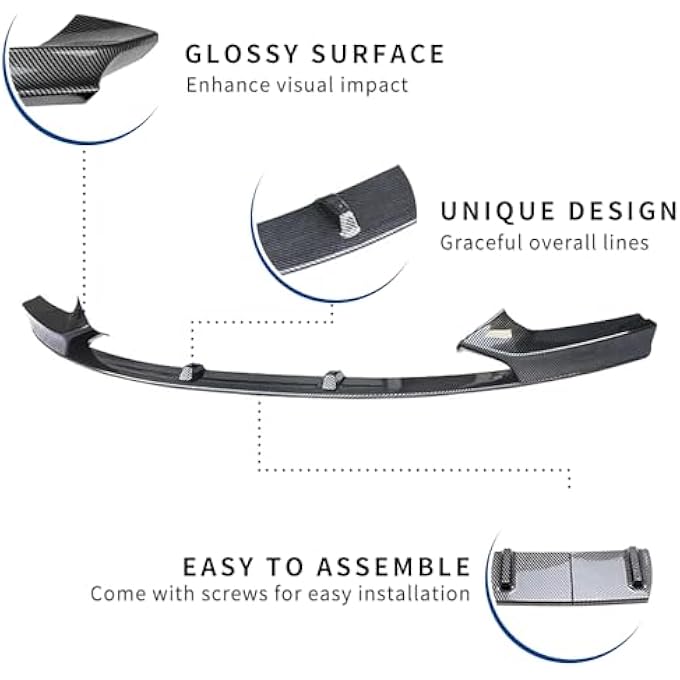 XPHAZZ Front Lip Compatible with 2-Series (2014-2021) F22 F23 M-Sport Model (Carbon Fiber Pattern, F22) - Image 4