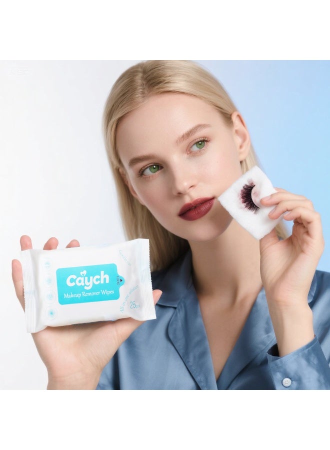 CAYCH Makeup Remover Wipes 25 Sheets, Deep Cleansing Facial Wipes, Removes Waterproof Makeup, Gentle and Hypoallergenic - Image 1