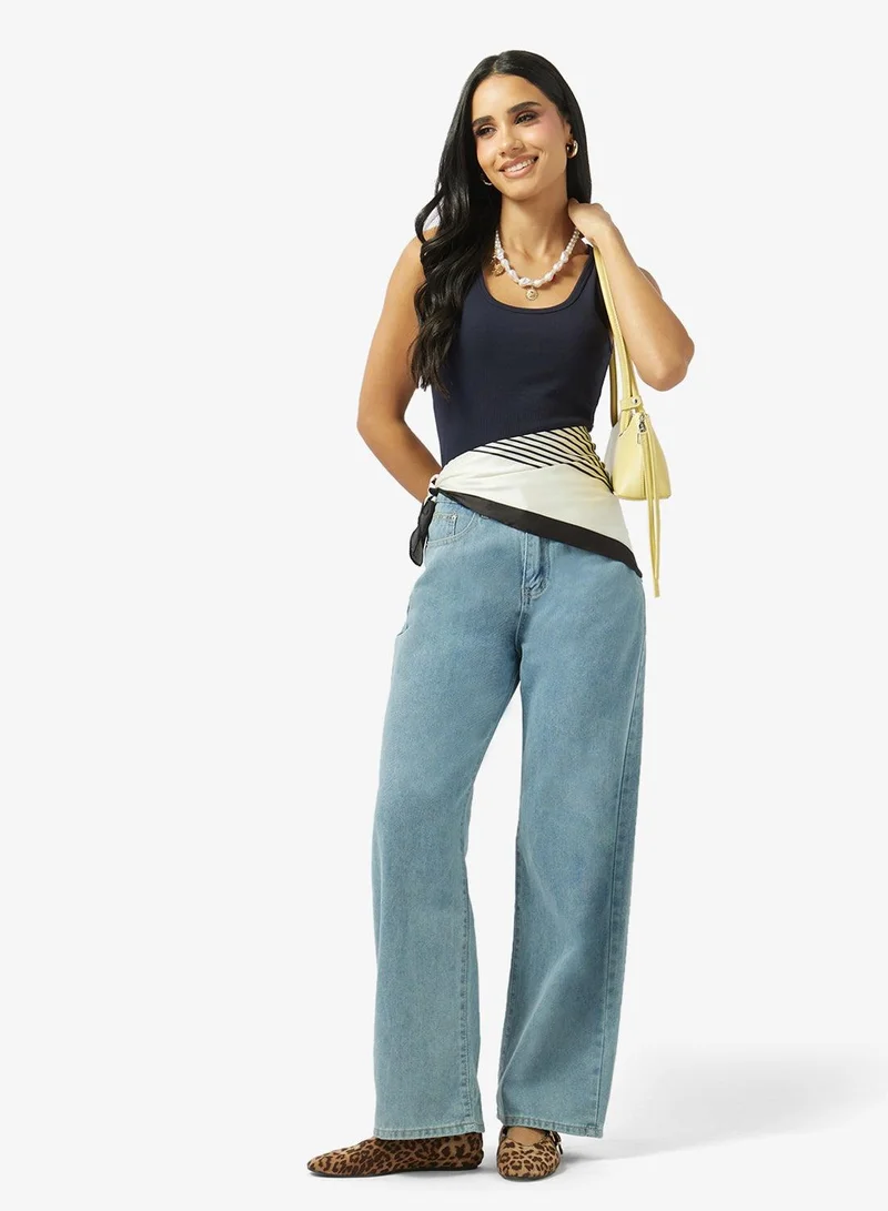Ginger High Rise Straight Fit Jeans