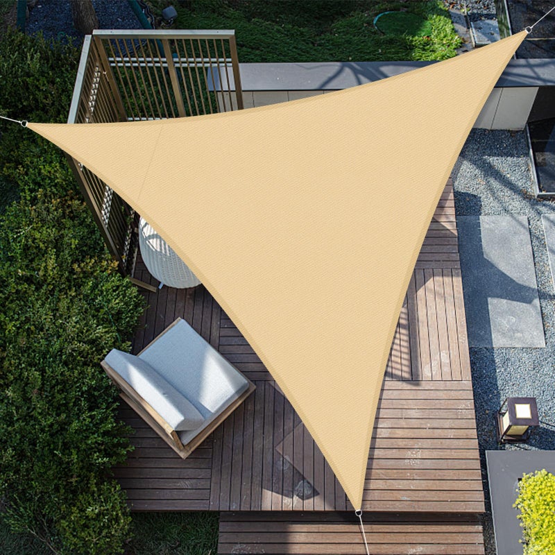 SUNNY GUARD Sun Shade Sail Triangle 3x3x3m Waterproof UV Block for Garden Outdoor Patio - Sand - Image 1