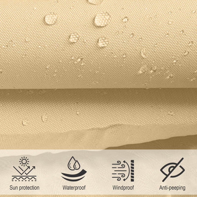 SUNNY GUARD Sun Shade Sail Triangle 3x3x3m Waterproof UV Block for Garden Outdoor Patio - Sand - Image 2