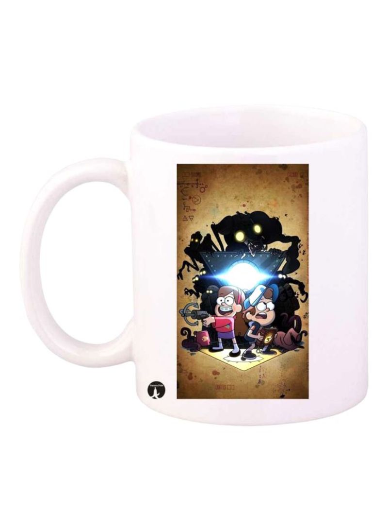 Gravity Falls Printed Mug White/Brown/Black Standard Size