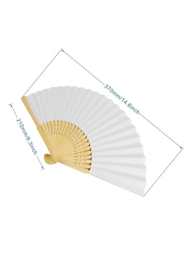 Handheld Folded Fan Bamboo Folding Paper Hand Held Fans for wedding, home decoration and children's painting DIY - Image 2