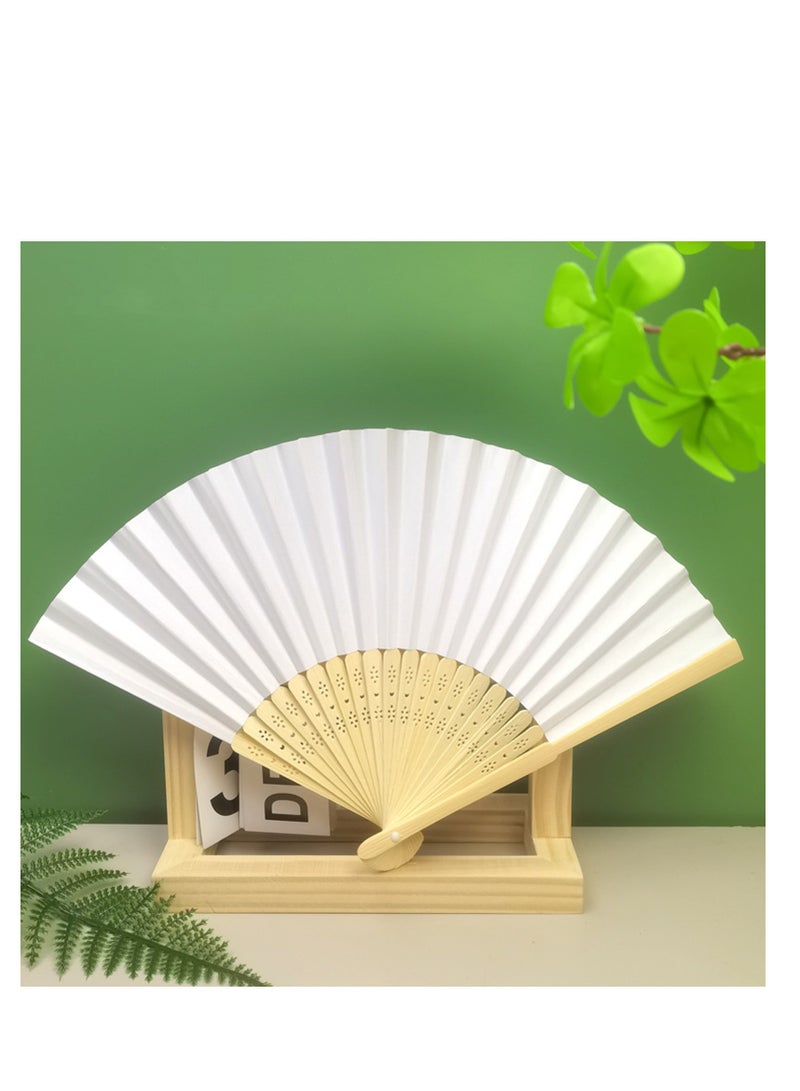 Handheld Folded Fan Bamboo Folding Paper Hand Held Fans for wedding, home decoration and children's painting DIY - Image 3
