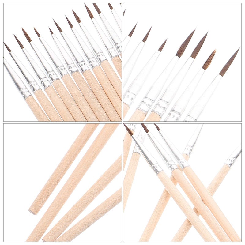 60 Piece Nylon Hair Watercolor Paintbrush Set Fine Detail Brushes With Wooden Handles For Artists - Image 4