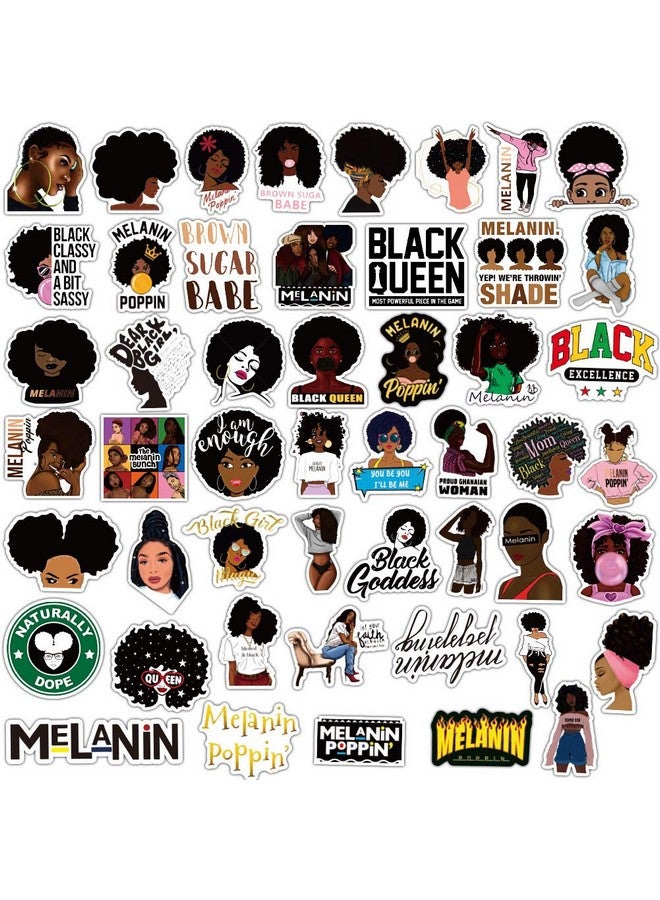 Kiddale 50 Pcs Melanin Stickers Black Girl Graffiti Stickersmusic Singer Decal Waterproof Vinyl Decals For Laptop Skateboard Water Bottles Luggage Scrapbooking - Image 2