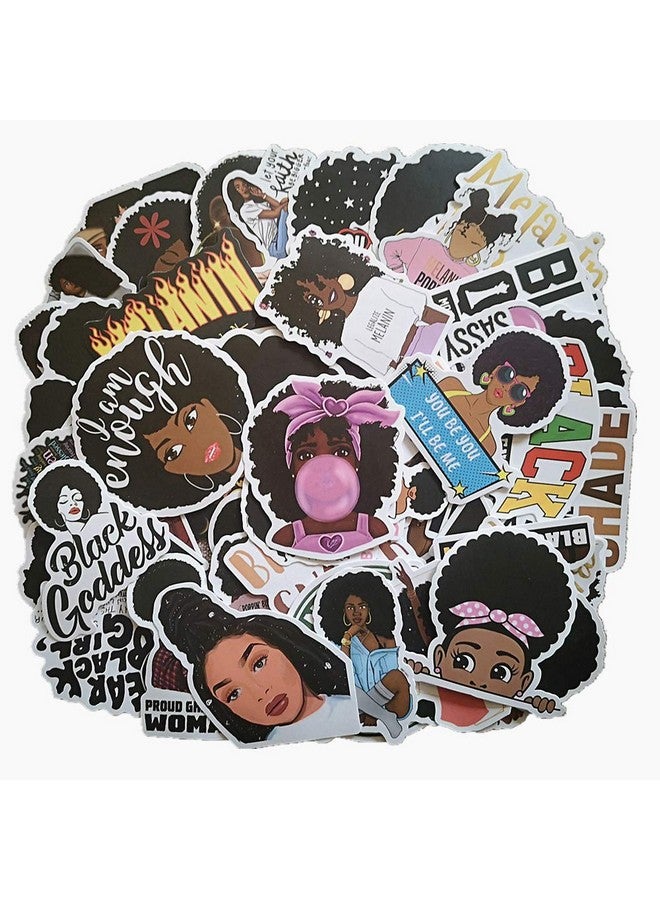 Kiddale 50 Pcs Melanin Stickers Black Girl Graffiti Stickersmusic Singer Decal Waterproof Vinyl Decals For Laptop Skateboard Water Bottles Luggage Scrapbooking - Image 1