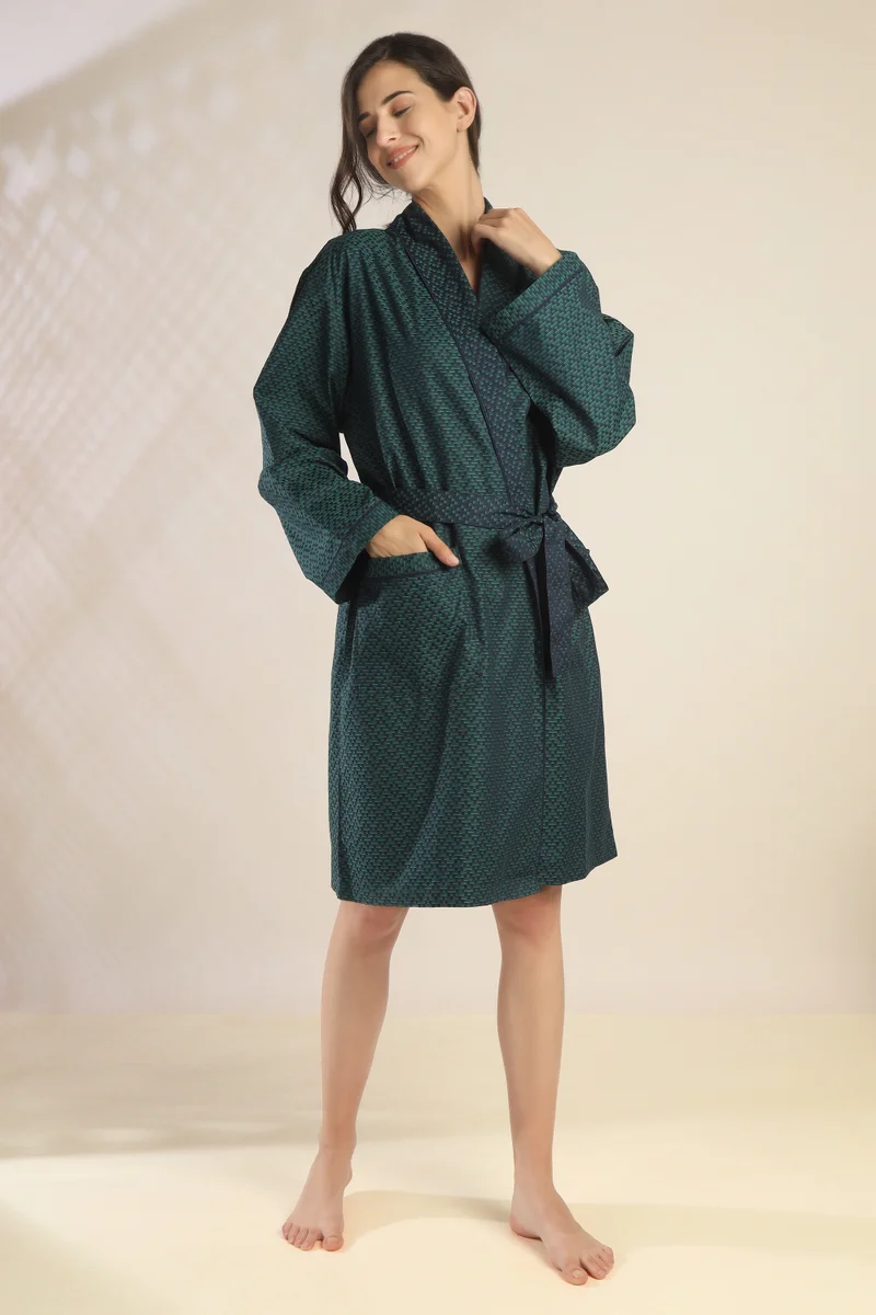 After Dark Ron, Green-Blue Duo Toned Robe