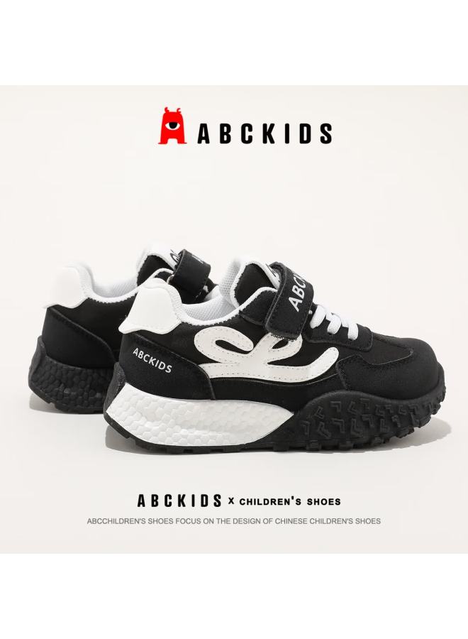 Abc Kids Kids Sports Casual Shoes Non-slip Anti-collision Sole Trendy Comfortable Running Shoes Sy533603647py Black White Size 34 - Image 4