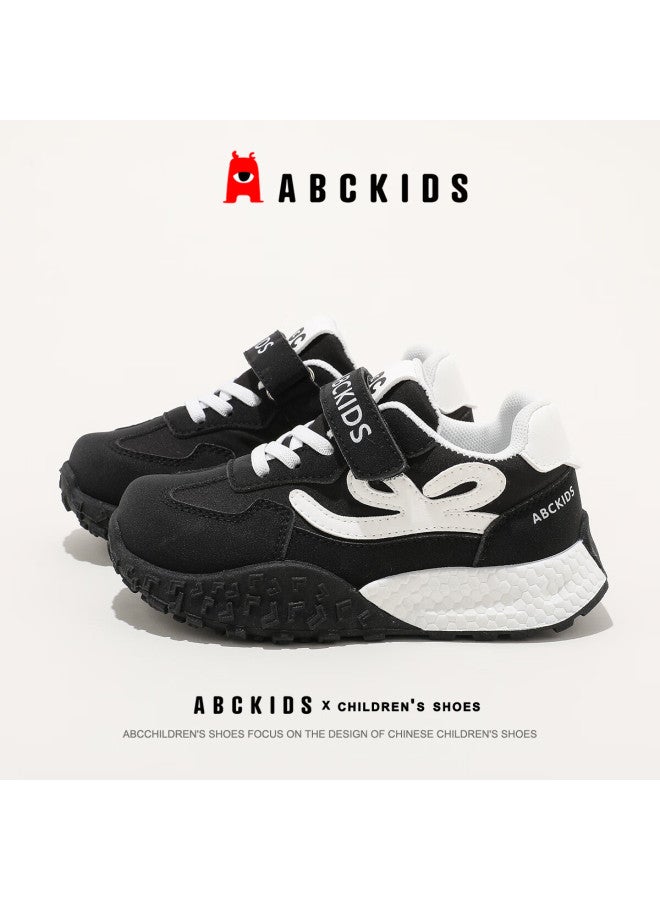 Abc Kids Kids Sports Casual Shoes Non-slip Anti-collision Sole Trendy Comfortable Running Shoes Sy533603647py Black White Size 34 - Image 2