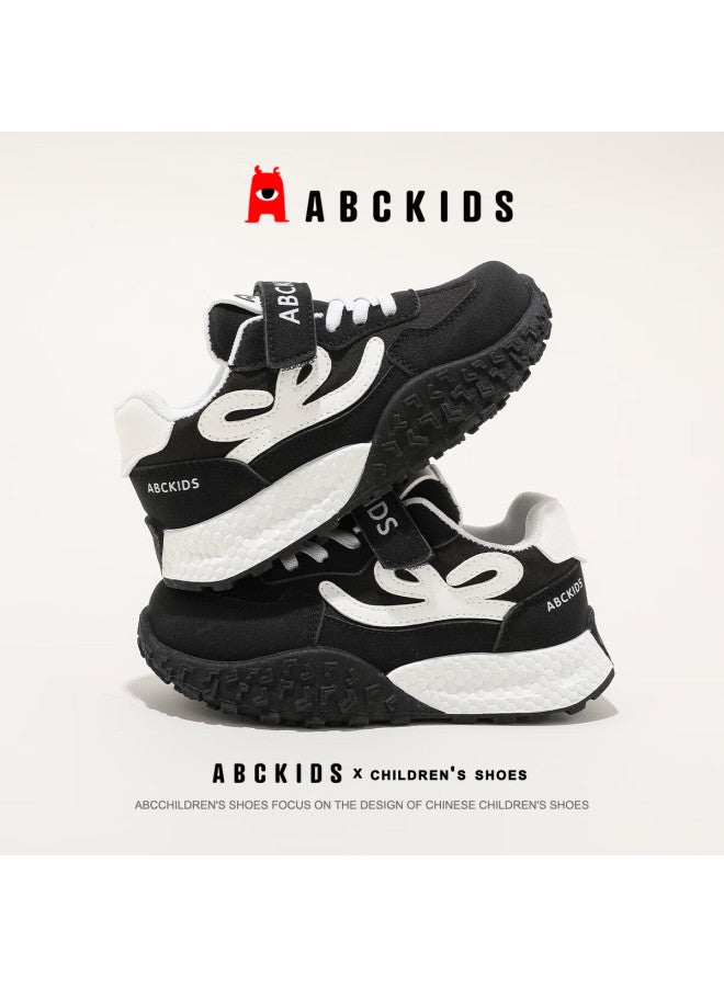 Abc Kids Kids Sports Casual Shoes Non-slip Anti-collision Sole Trendy Comfortable Running Shoes Sy533603647py Black White Size 34 - Image 5